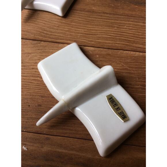 Cheeselover's International Vintage Set Of Four Porcelain Cheese Markers - Flags - Picture 6 of 7